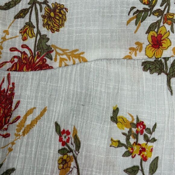 J Gee Fall Floral Tiered Maxi Skirt Sz M Cream Fairy Boho Coquette Festival - Picture 6 of 16